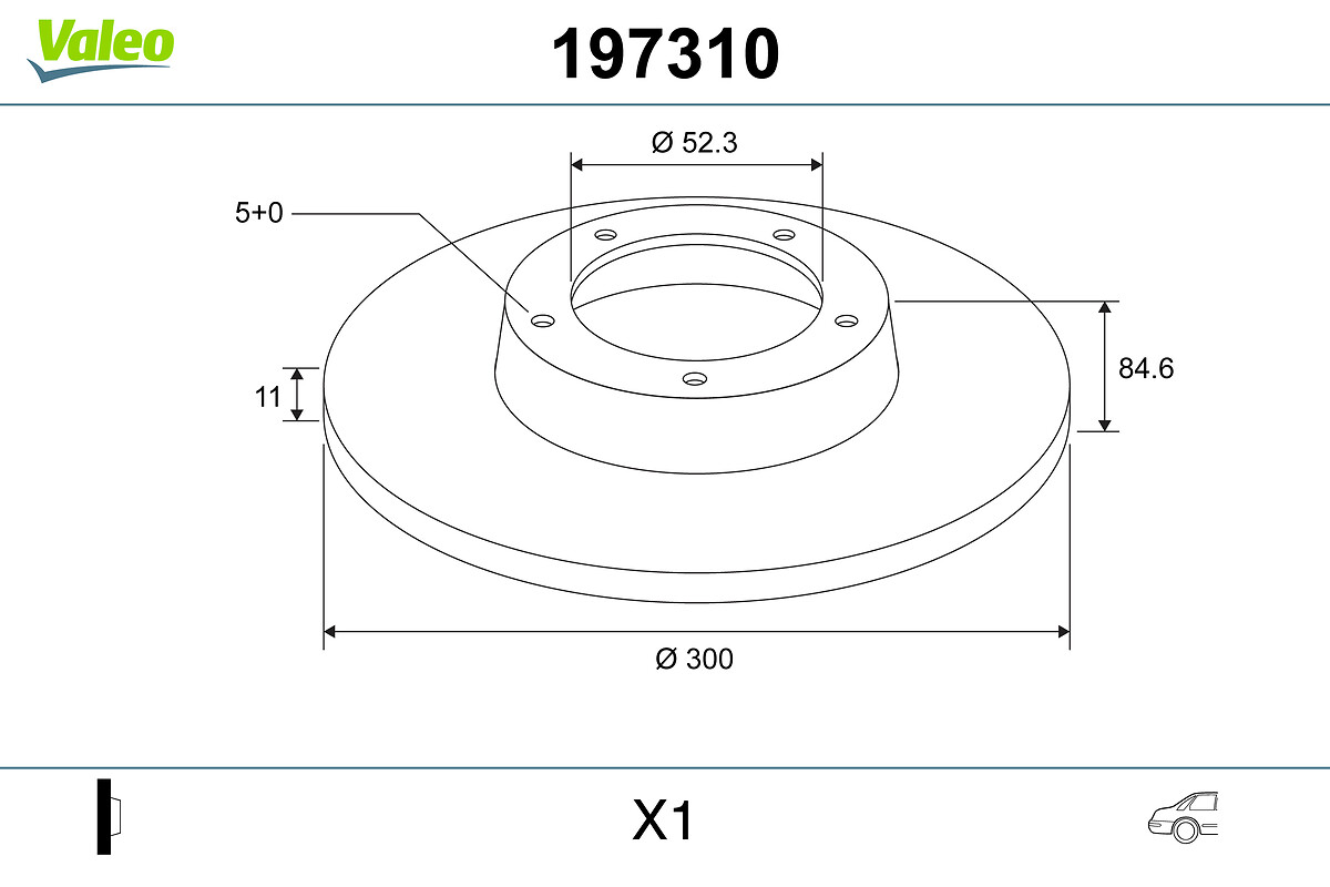 VALEO 197310 Bromsskiva
